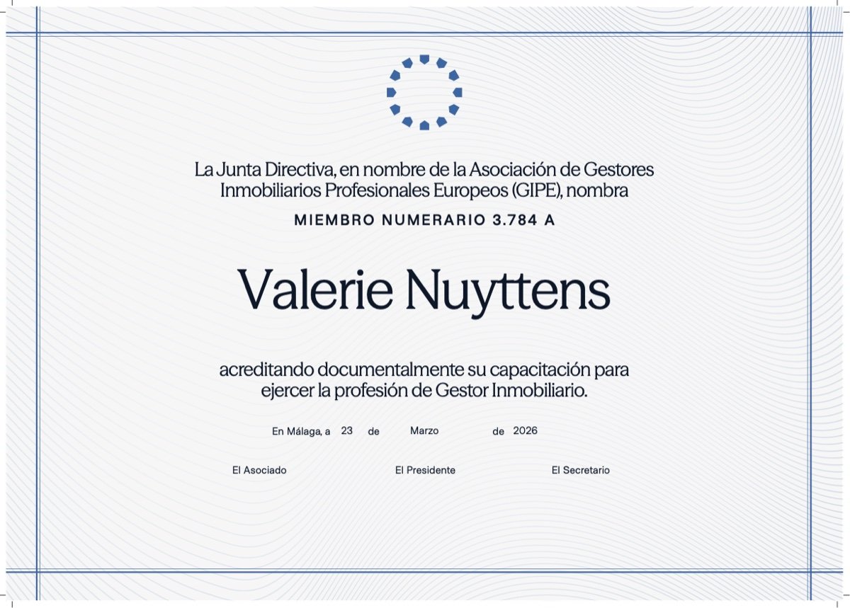 Certificat d’adhésion de Valerie Nuyttens au GIPE